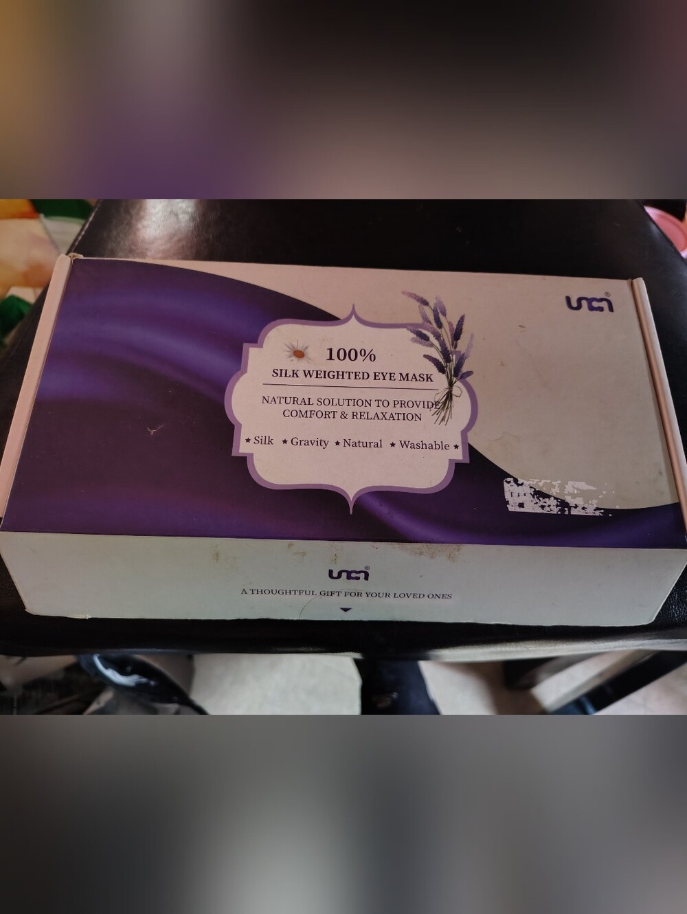 NEW 100% Silk Weighted Eye Mask Lavender Relaxation